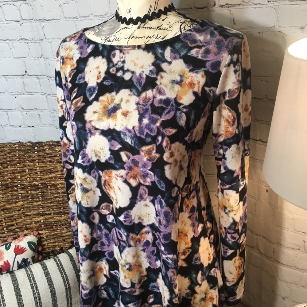 Oeuvre long sleeve floral sweater dress - Picture 2 of 7